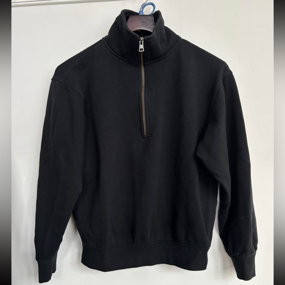 SOLD Quarter Zip Pullover Sweatshirt - Black